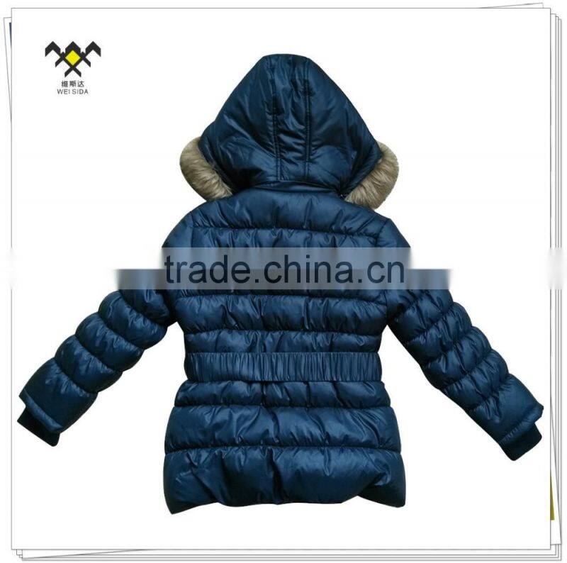 China high quality fur hooded quilted softshell jacket