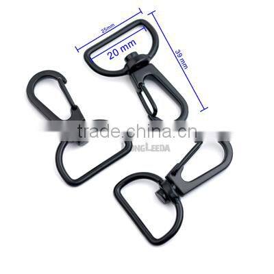 25mm/20mm 1&0.75 inch Matt Black enamel Alloy Swivel Clasps Snap Key Hooks DIY Key Chain Ring HK-022