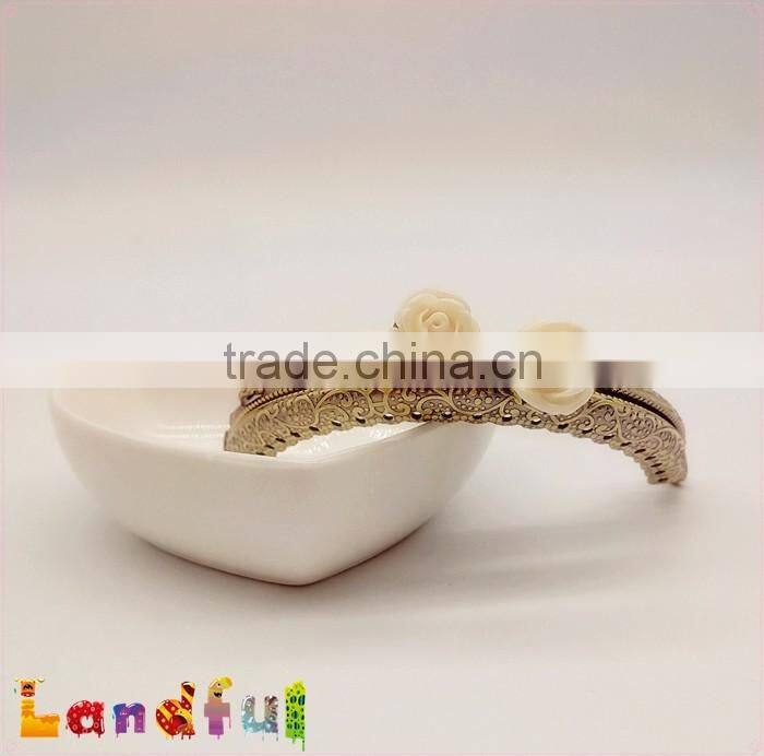 8.5cm Flower Antique Brass Engraving Sewing Handbag Rose Metal Purse Frame