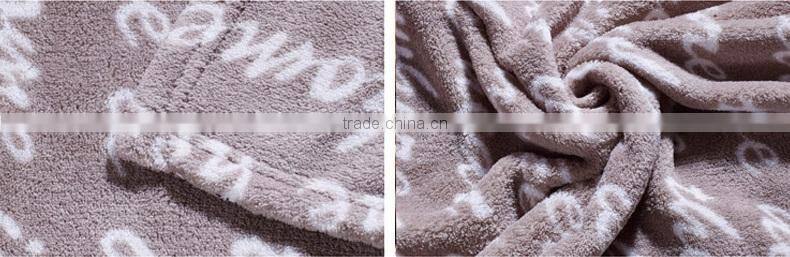 Factory Gray Letters Coral Fleece Blanket/Sheet