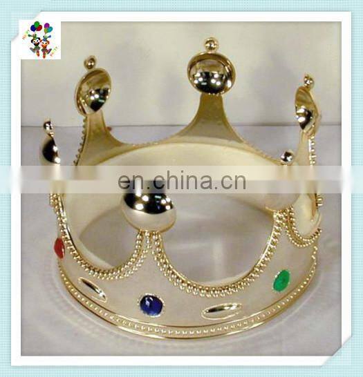 Cheap Plastic Party Fancy Dress Golden King and Queen Crowns HPC-0799