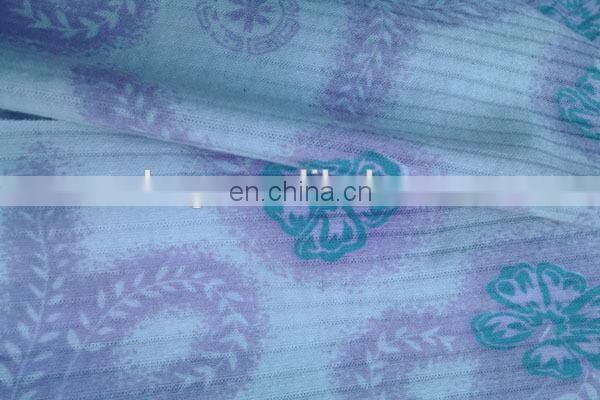 shaoxing winfar drop needle interlock pigment print polyester cotton knitting fabric