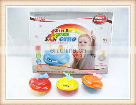 New product Plastic kids musical fanner rotary mini toy fan