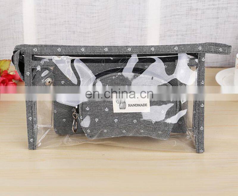 Fashion storage bag three piece set cosmetic bag customized handbag wholesale for women