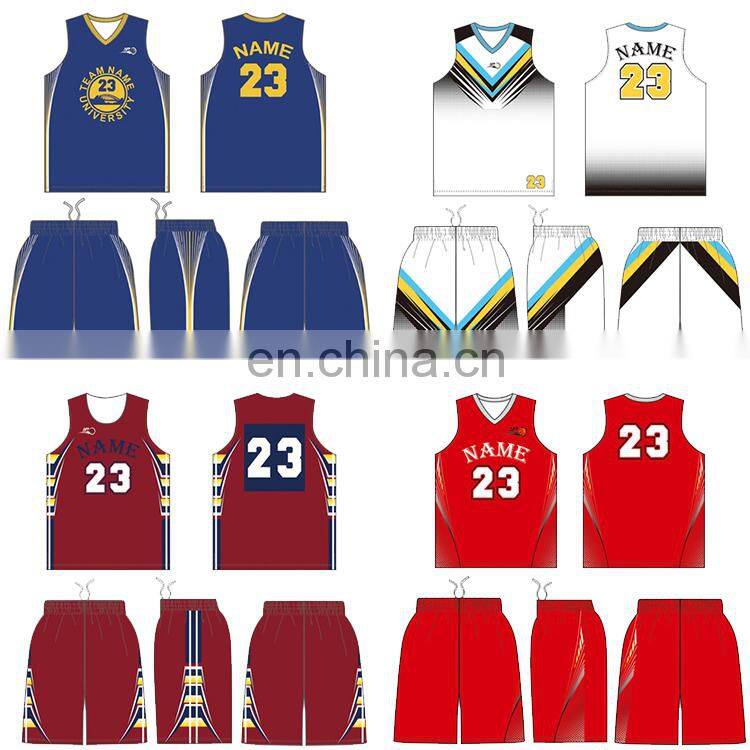 100% polyester custom made short sleeve latest basketball jersey design