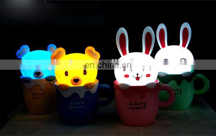 Hot sale USB rechargeable Cup Cartoon Table Lamp usb charger table lamp funky table lamps