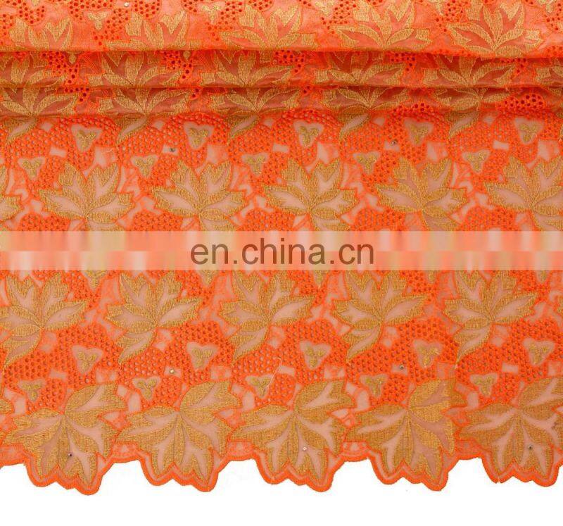 Hot selling High Quality Nigeria green Organza Fabrics Lace