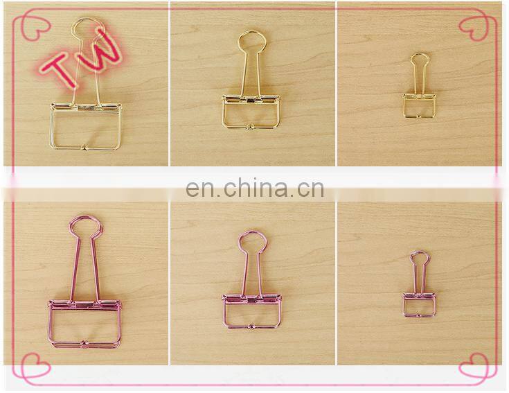 Office and School Clips Mixed Color Hollow Metal Long Tail Clip Paper Ticket Folder Wholesale In Bulk