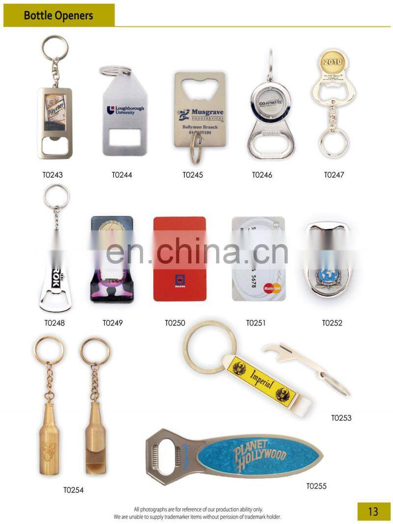 Promotional custom laser logo bottle opener for wholesale