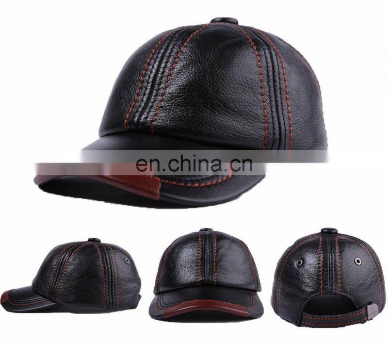 Man Cap Gorras Fishing Hat Outdoor Camping Hiking Baseball Genuine Leather cap