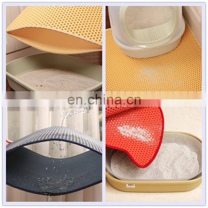 Customized EVA Pet Cat Litter Mat Double Layer Washable Cat Litter Mat