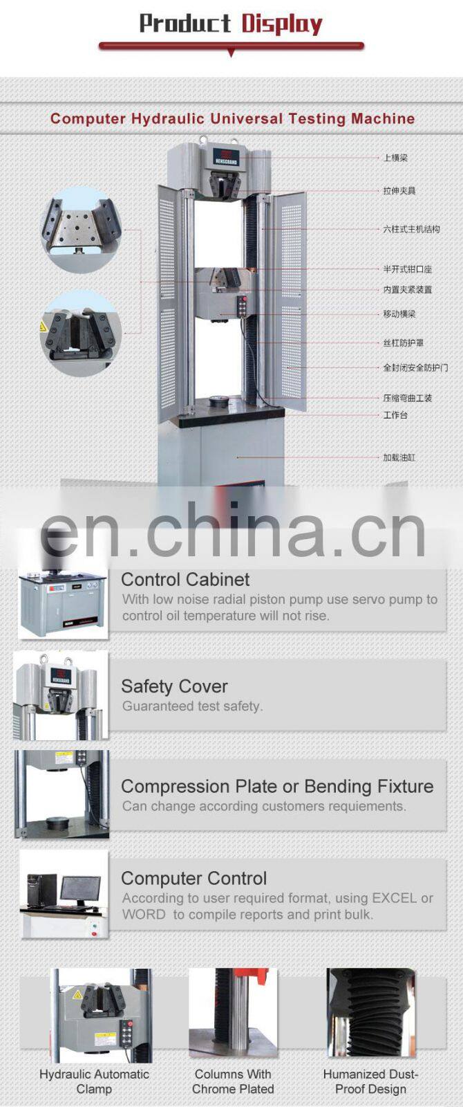 Bolt hydraulic tensile bolts and nuts universal testing machine