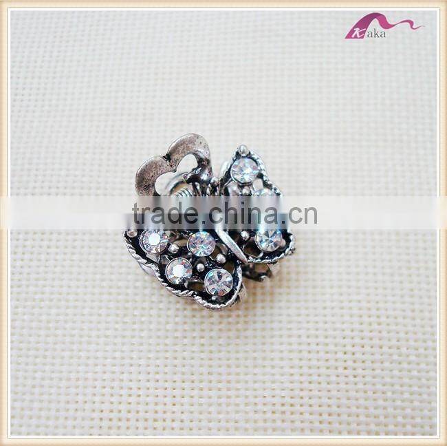 Fashion Style Mini Crystal Women Hair Bow Claws Clips