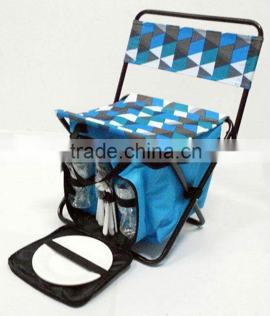 portable folding cooler chair / folding chair with cooler bag