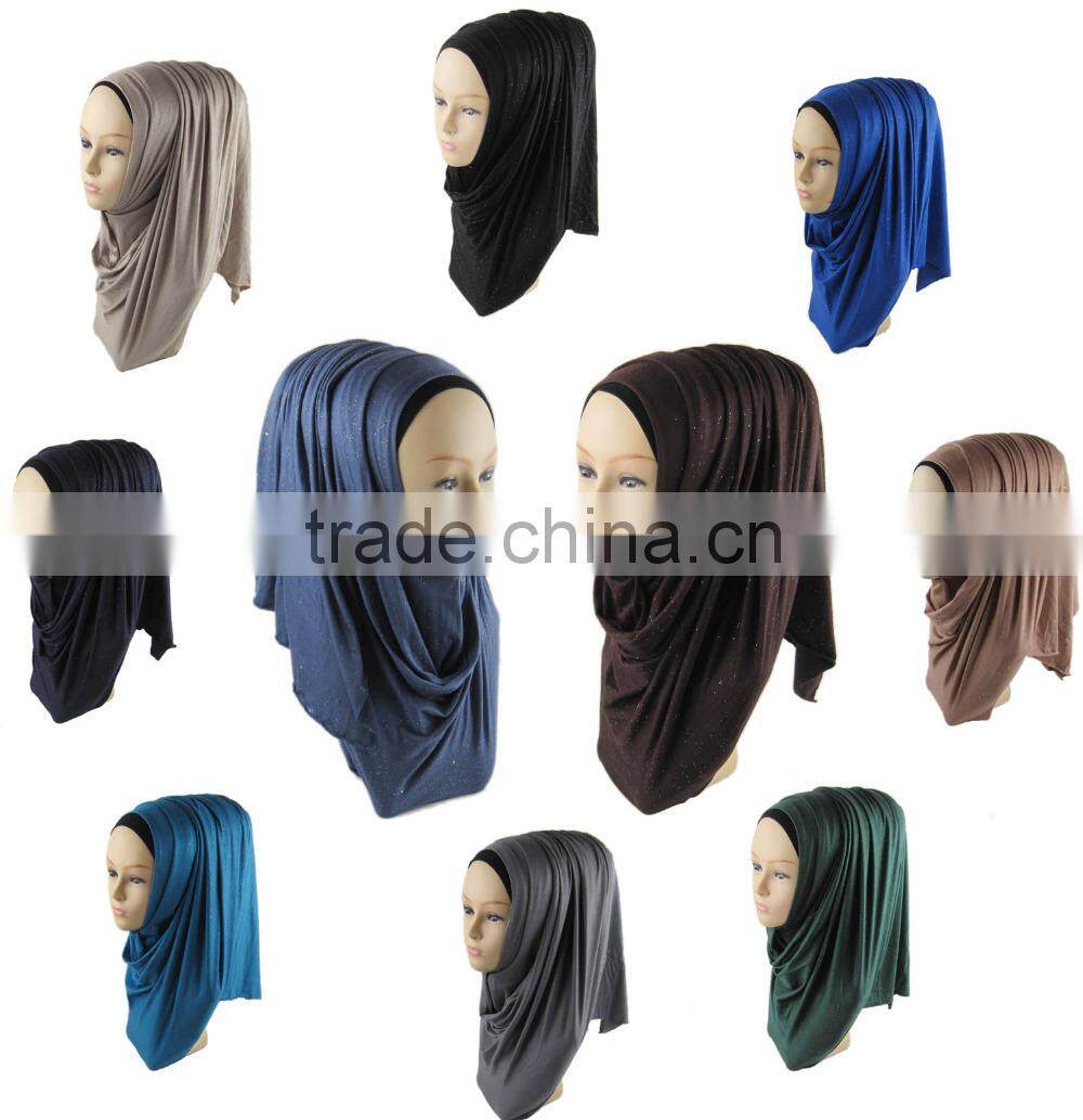 S178 new style shimmer little sequin jersey HIJAB women's rectangle muslim scarf