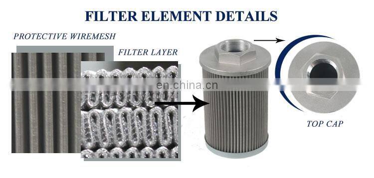 Replacement hydraulic stainless steel filter filter element