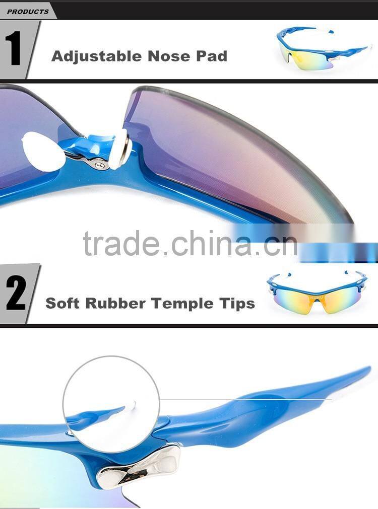 Fashion flexible high quality pc material TR polarized riding sport interchangeable sunglasses