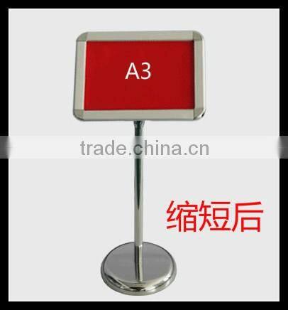 aluminum&stainless steels Retractable A3 poster board stands _Pop post display sign stand_floor stands