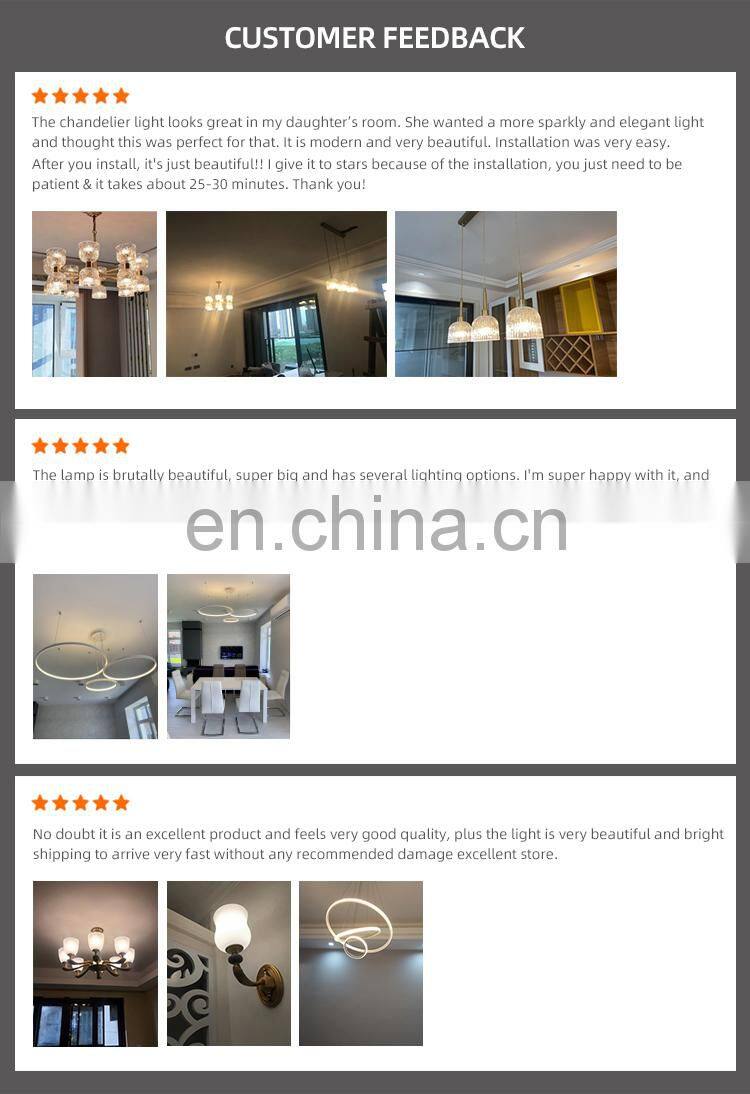 HUAYI Modern Pendant Ceiling Lamps Crystal Chandelier Lights Hanging Light Fixture for Living Room