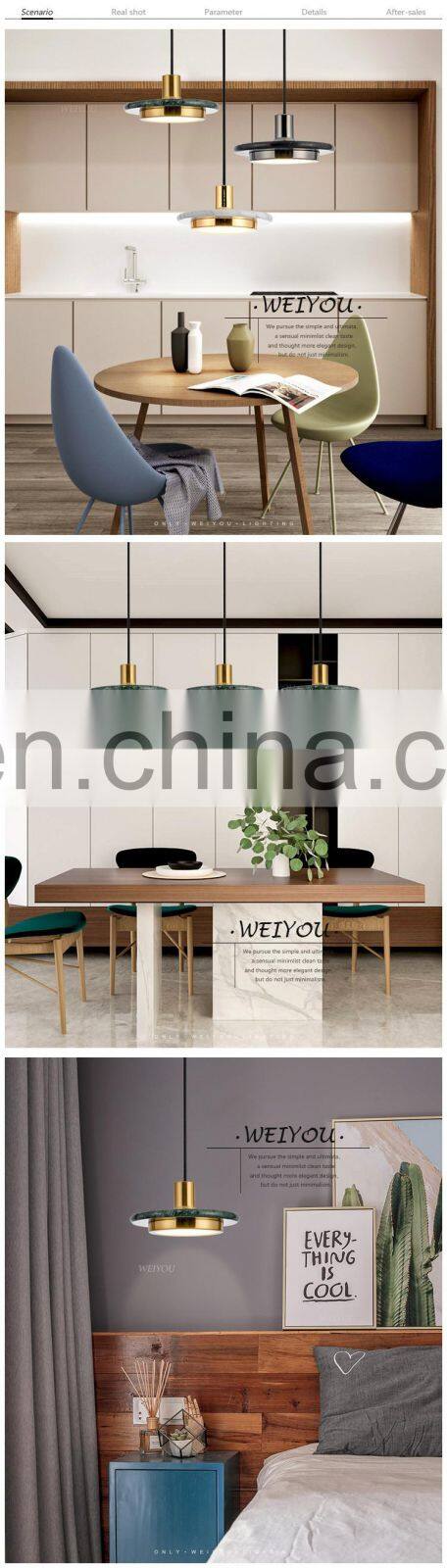 Nordic Kitchen Dining Room Bedroom Pendant LED Light Nordic Marble Chandelier LED Light