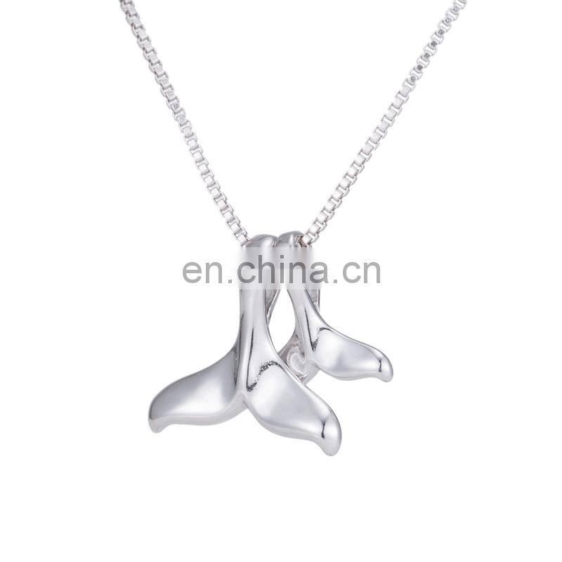 Double Whale Tail Necklaces & Pendants For Women Mermaid Choker Necklace Collares Fashion Jewelry Valentine's Gifts