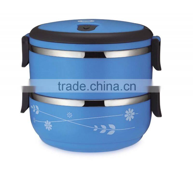 Eco-friendly pp material Double Layer Stainless Steel Lunch Box Bento Box