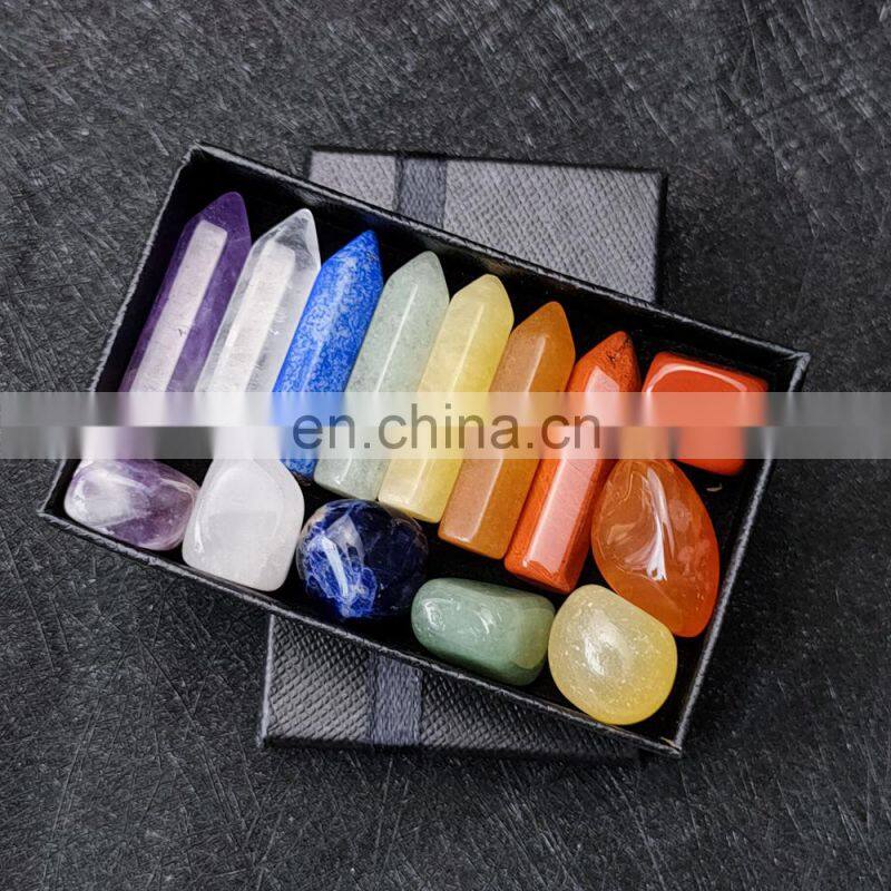 Other Promotional & Business Gifts Precious Meditation Methaphetamine Chakra High Quality Crystal Healing Stones Boxes Set
