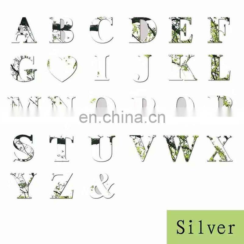 3D DIY Wall Stickers ps plastic Mirror Wall Sticker Alphabet English letters Home Decoration Creative Mirror Wall Sticker