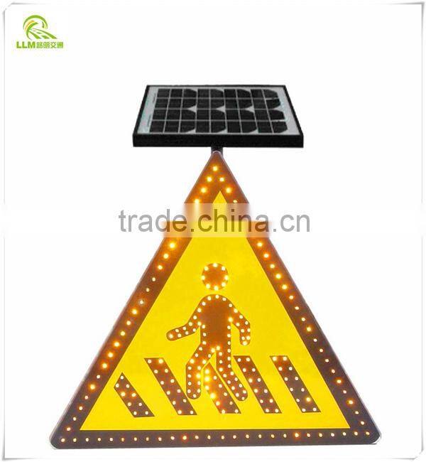 Hot sale aluminum LED solar triangle traffic warning sign board