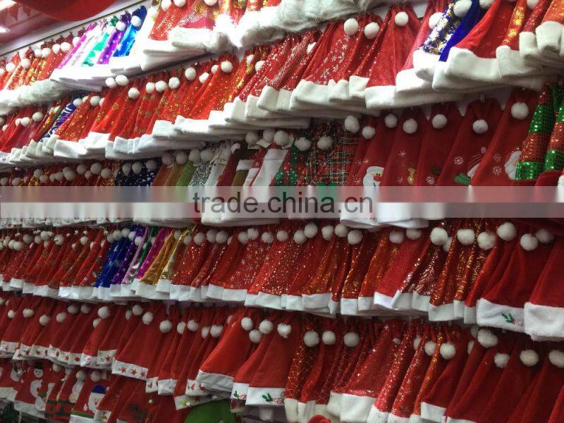 2016 Promotion Hot Selling Christmas Ornaments Xmas Tree Santa Hat OEM Wholesales Christmas Hat