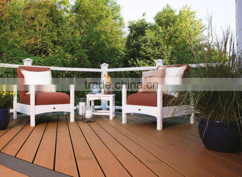Eco-tech WPC decking flooring anti-slip,UV protect and waterproof no rotting