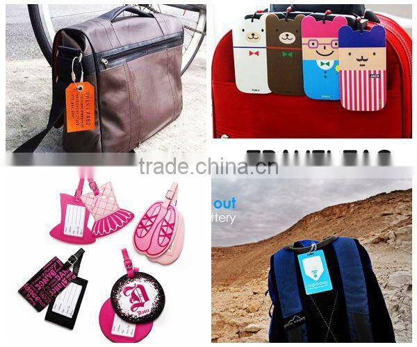 Embossed leather luggage tag