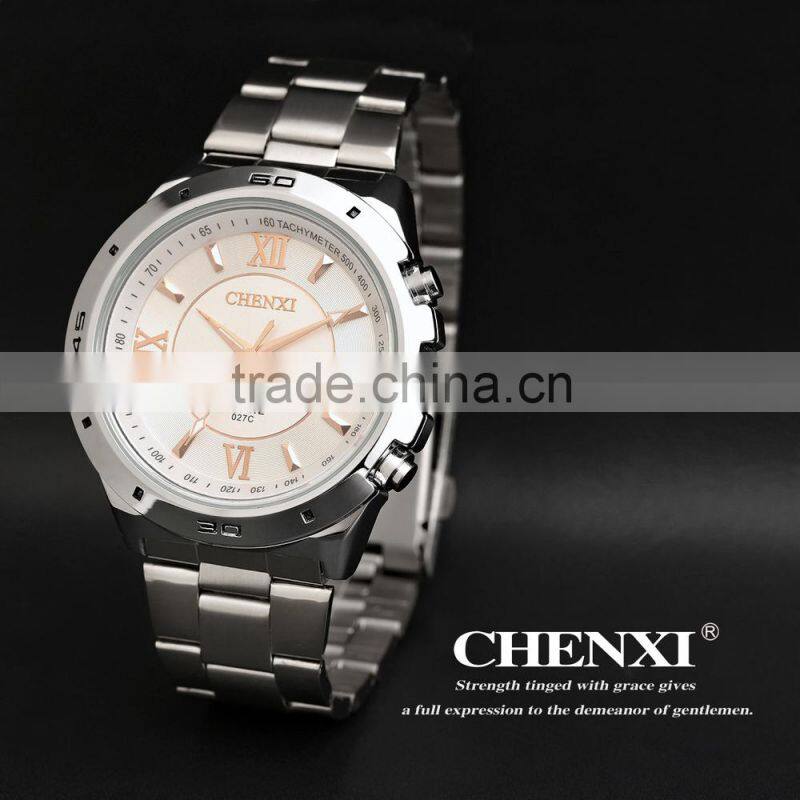 Hot Selling Top Brand Fashion Men Watches,Stainless Steel Quartz Water Resistant Rose Gold Watch CX-027CMS-R