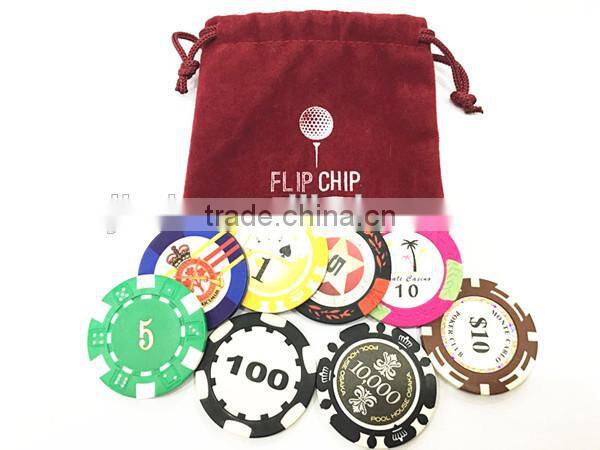 wholesale custom poker chips set with velvet bags
