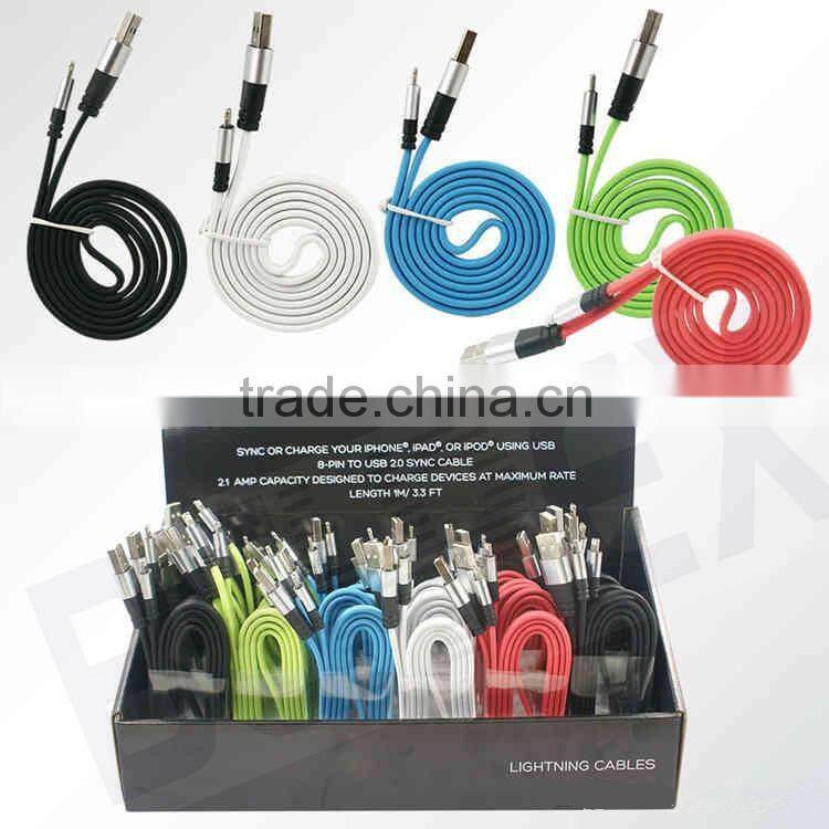 Flat 24AWG Micro USB Extension Cable with 2A Flash Charge