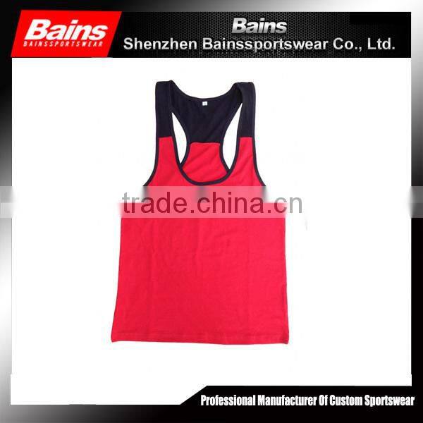 Cotton blank gym mens stringer singlet wholesale