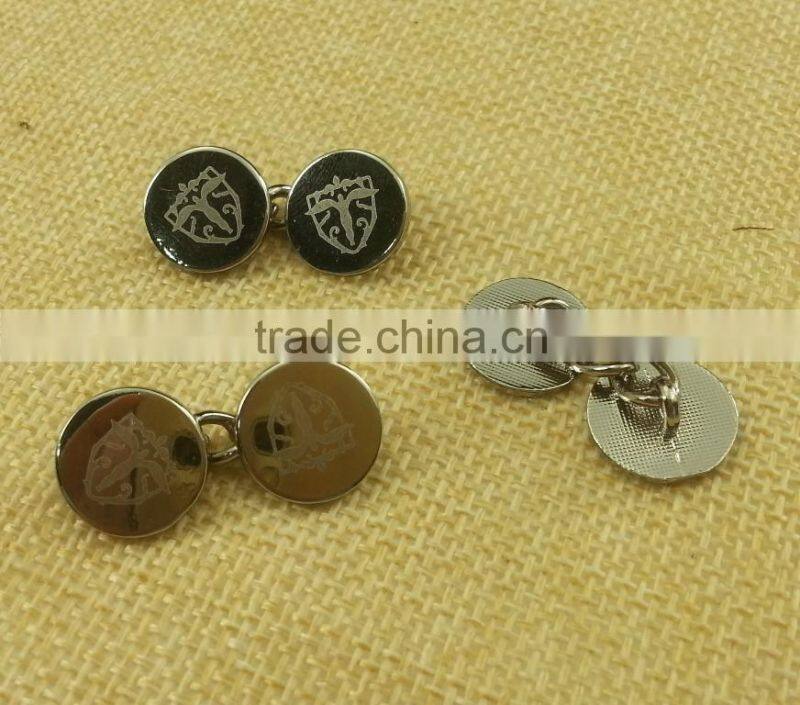 Two Parts Chain link metal cuff button For men's shirt--- 15806