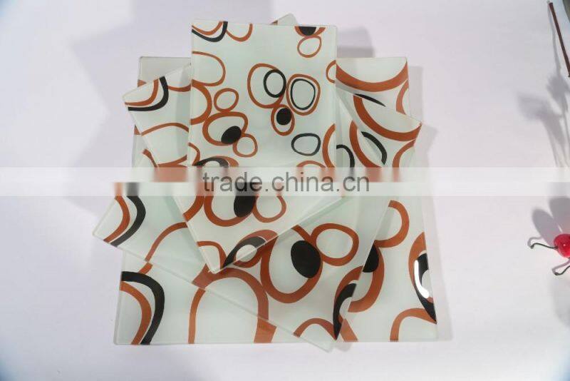 Advertising gift Customized tempered glass vegetables plate