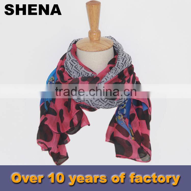 new fashion plaid fringe digital silk printing scarf machine factory china