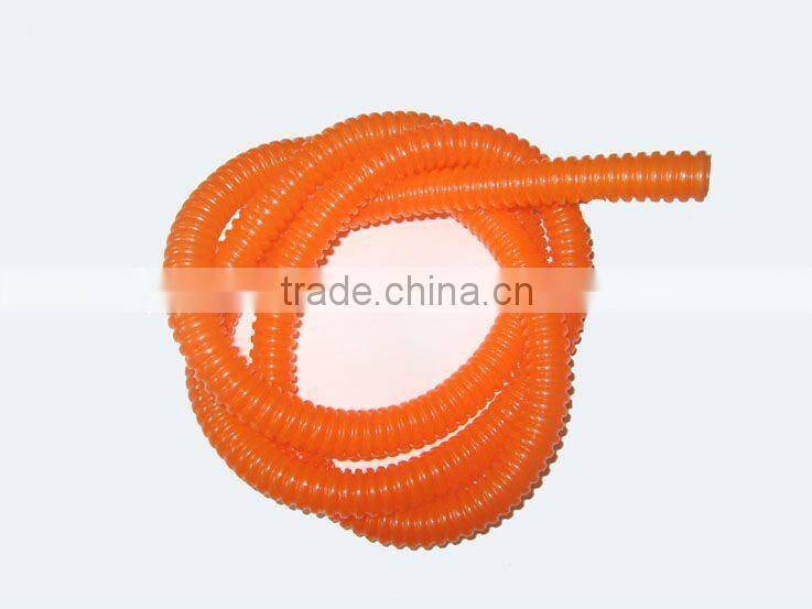 Orange corrugated plastic pipe
