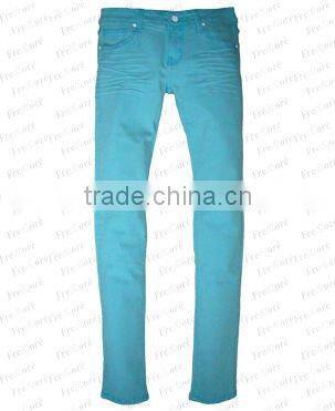 Lady's Denim Jeans--Blue-Fluorescence