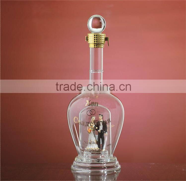 2016 New Style Professional Design Customization Eco-Friendly Clear Glass Bottle For Wine And Alcohol