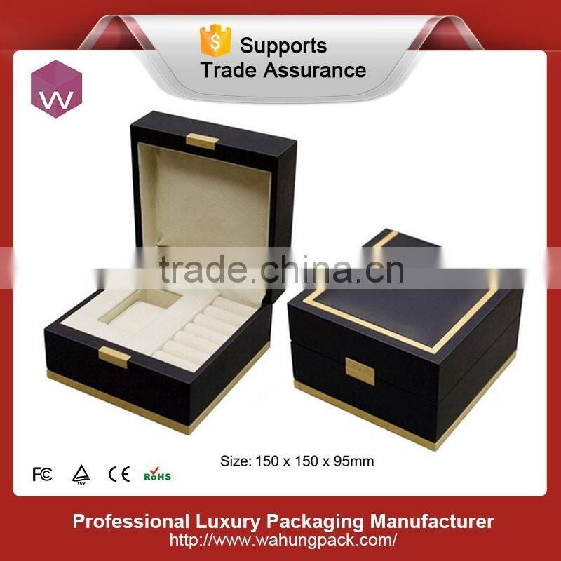 black popular 2016 belt leather watch box 6 slots