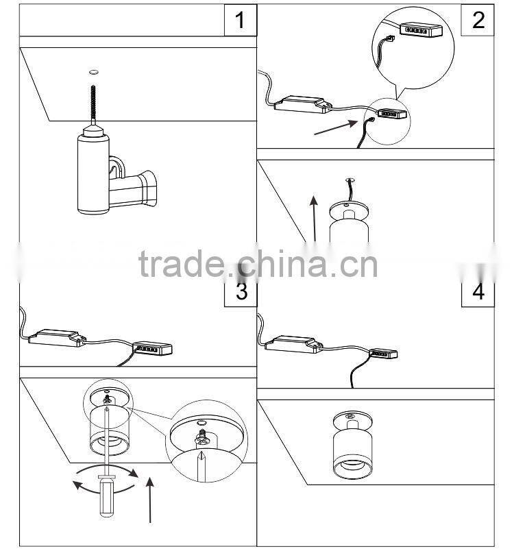High quality DC12V aluminium body 2W round type recessed led under cabinet light nice quality