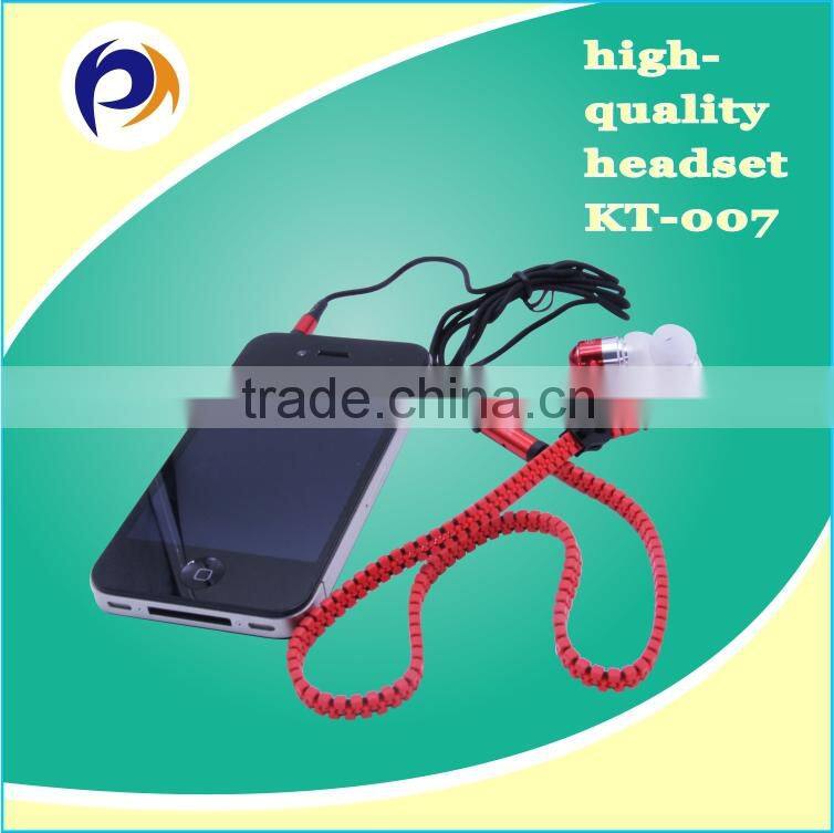 fashion design earphone zipper with mic