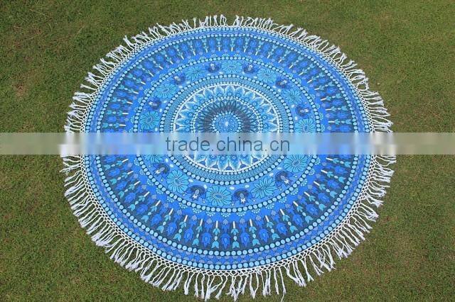 Round Mandala Beach Throw Hippie Tapestry Roundie Yoga Mat Cotton Wall Hanging Dorm Decor Wall Hanging