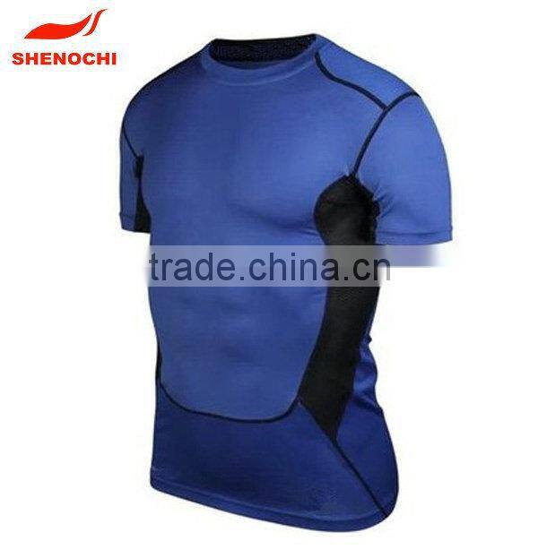 2015 Custom Design Short Sleeves Sports Mens Skinny Wear