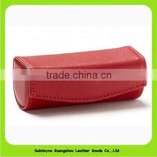 15018 Portable leather with good quality leather cosmetic bag with mirror