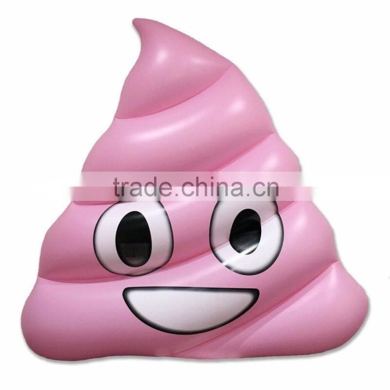 New Design Pink Color Giant Poop Emoji Float Inflatable Emoji Pool Float for Water Fun