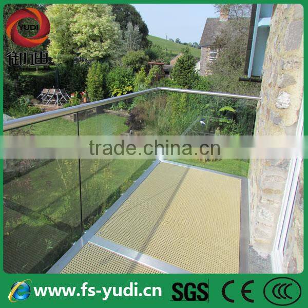 contemporary style clear finsh termpered glass deck railing